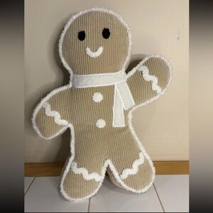 Pottery Barn Mr. Spice Gingerbread Man Shaped Pillow 16” Decorative Throw Pillow